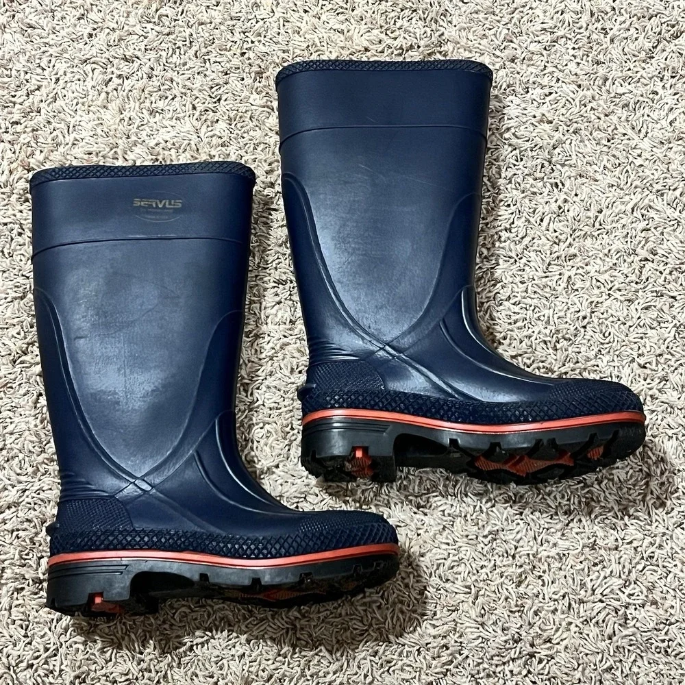Servus By Honeywell Kids Rubber Rain Work‎ Farm Boots Unisex Size 5 Navy